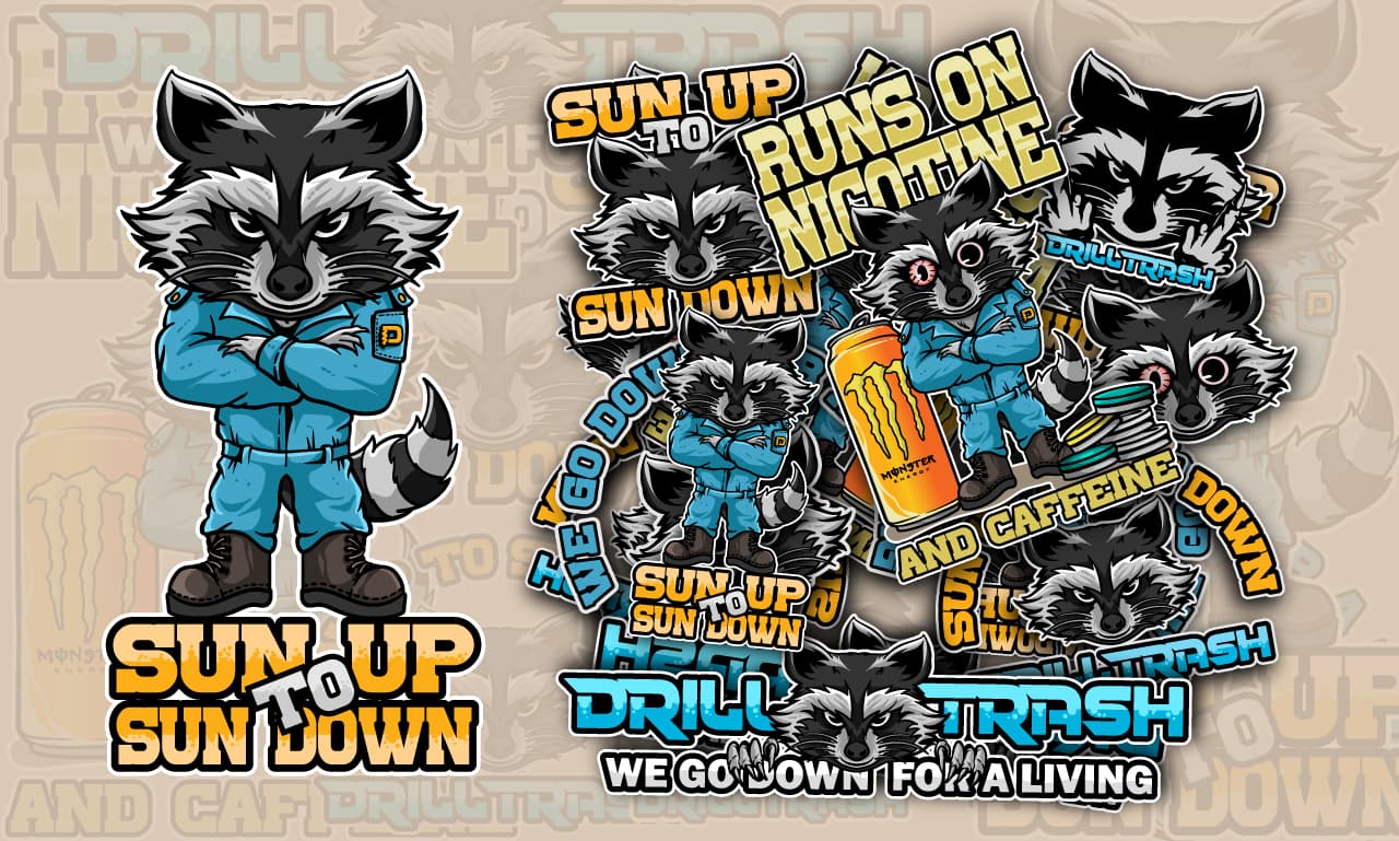 Drill Trash Sticker Pack